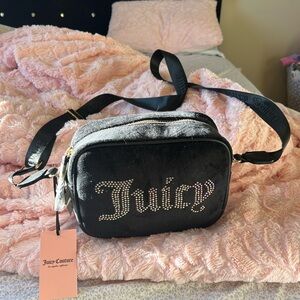 Juicy Couture Black Rhinestone Crossbody Bag
